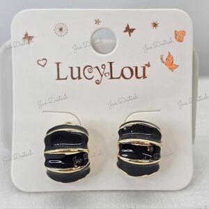 Lucy Lou Black and Gold Earrings ER201